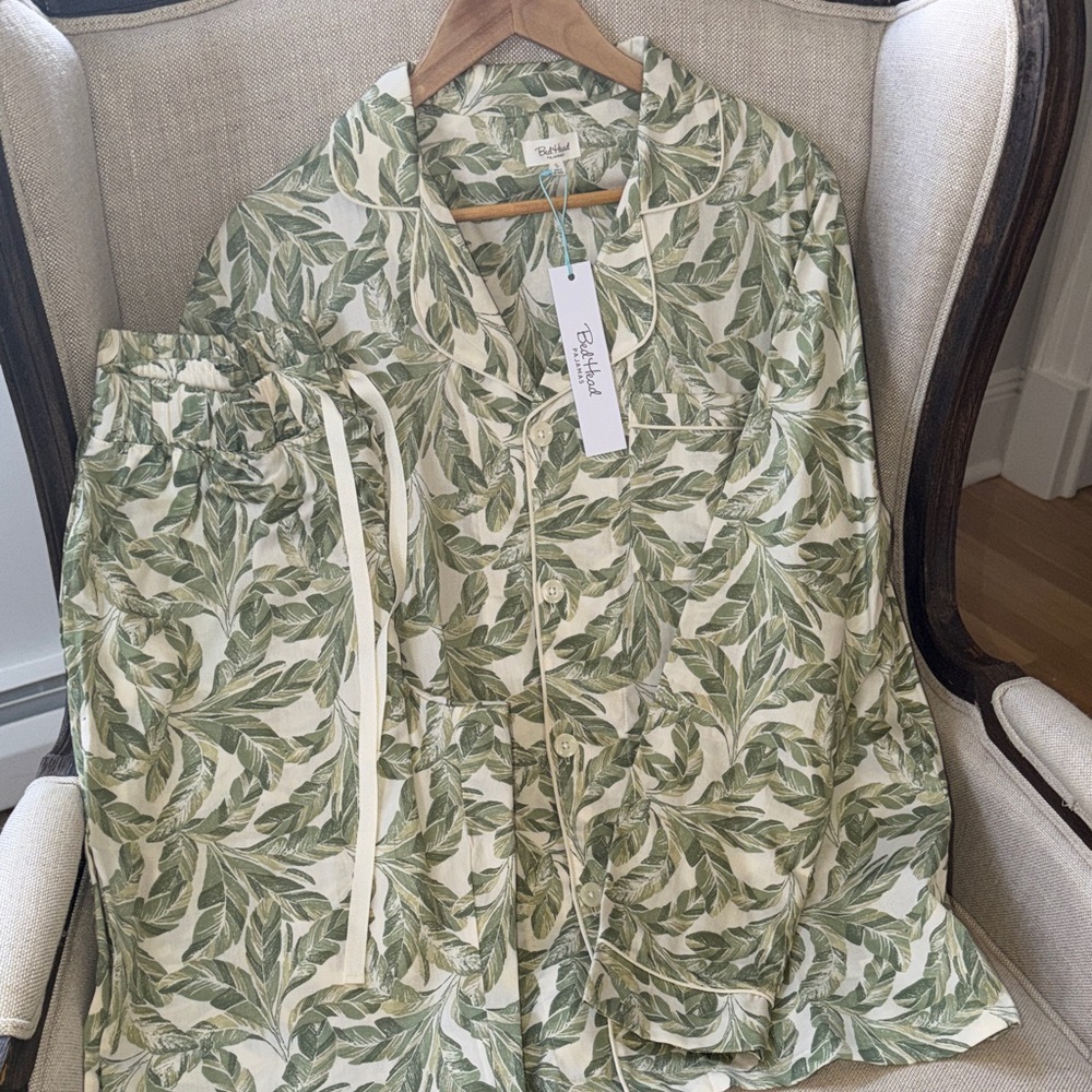 BedHead Green Leaf Print Pajama Set